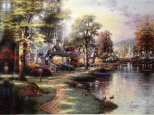 Quality 30 * 90cm YH501 Scenery Canvas Spray Painting Lighted Wall Art for Home Decoration wholesale