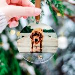 handcrafted Christmas Pet Photo Memorial Ornament UV print