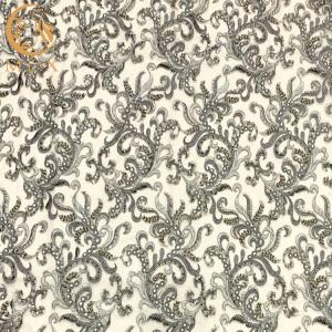 Quality Pure Hand Beaded Embroidered Bridal Lace Fabric For Fashion Evening Dresses wholesale