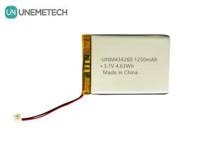 Quality 4.63Wh Rechargeable Lithium Polymer Battery Pack 434260 3.7V 1250mAh for Charging Case wholesale