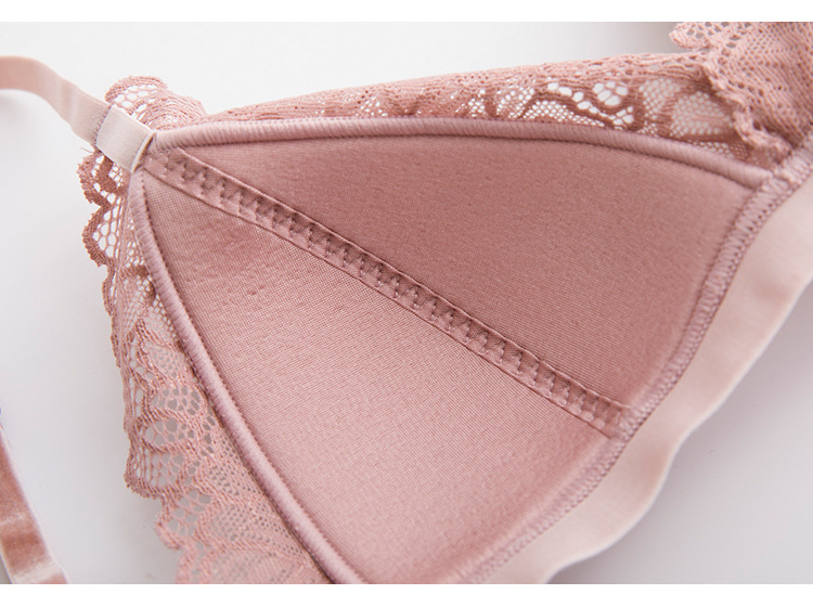 Girls Beautiful Underwear Sexy 19mm Mulberry Silk Bra With Lace Western Strap