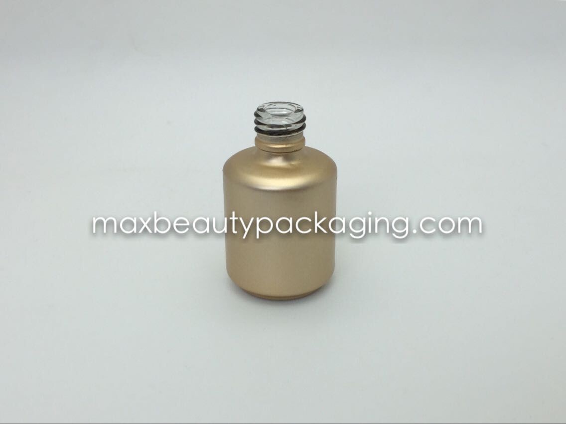 high quality powder coating gel bottle and uv matte gold finish coating 15ml round shape nail polish packaging
