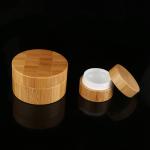 Plastic Empty Cosmetic Jars With Bamboo All Covered