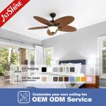 52 Inches DC Motor Tropical Style Decorative Ceiling Fan Remote Control 5 Blades