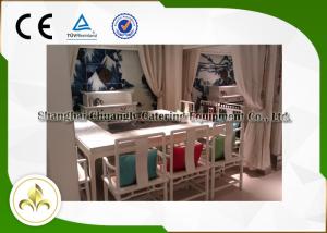 Quality Outdoor / Indoor Teppanyaki Grill Plate Table Eight Seats Built In Electrostatic Fume Purifier wholesale