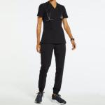 factory custom logo solid color stretch medical nursing men women medical scrubs