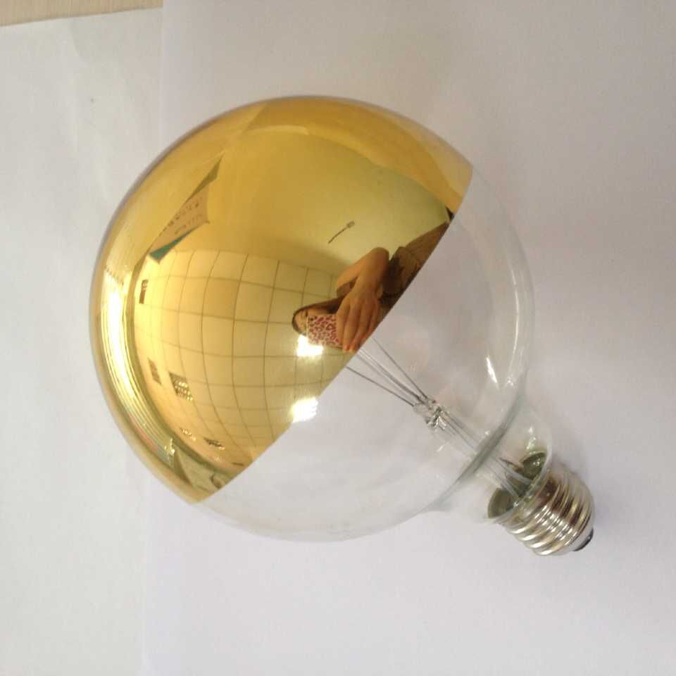 ETL UL cUL approved dimmable led globes lighting filament led G25/G80 half chrome silvery mirror glass energy saving