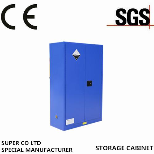 Double Door Corrosive Safety Steel Storage Cabinet Blue For Weak Corrosive