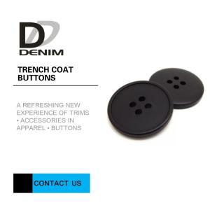Quality Custom Vintage Black Coat Buttons Four Hole High Temperature Resistance wholesale