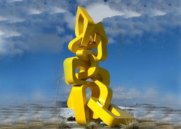 Urban Large Abstract Metal Sculpture Modern Style For Landscape Harmony Towers