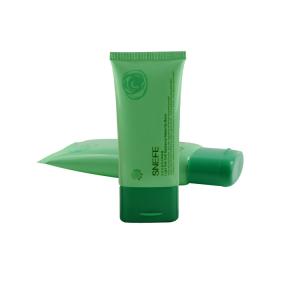 Quality empty cosmetics tubes pe face wash packaging tube with bamboo printing cap wholesale