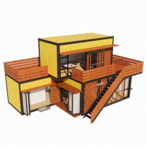 Quality Commercial Street Shops Folding Room Combination with Yellow Renovation Industrial Wind Outdoor Flat Pack Container House wholesale