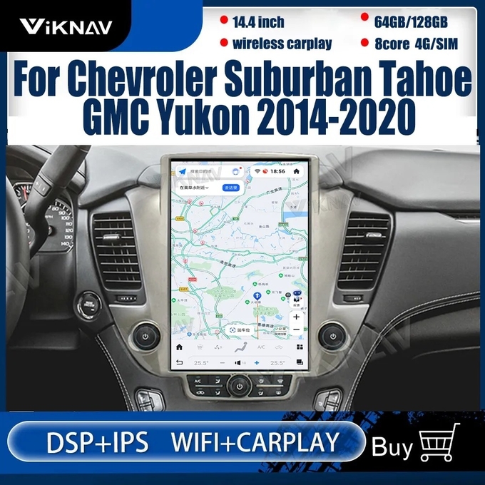 14.4 Inch Head Unit For 2014-2020 Chevroler Suburban Tahoe GMC Yukon Navigation GPS Multimedia Player Wireless Carplay