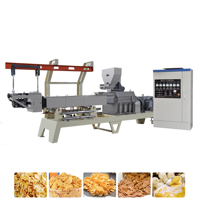 Stainless Steel Breakfast Cereal Production Line Corn Flakes Making Machine