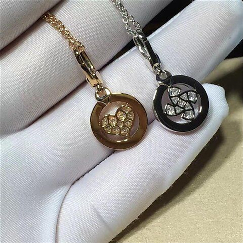 Real low price and high quality jewels B diamond necklace 18k gold white gold yellow gold rose gold diamond necklace