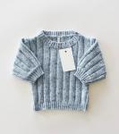 Custom Neutral Baby Chunky Knit Speckled Sweater Organic Cotton Hand Knitted