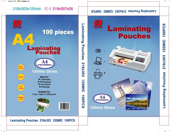 A4 A3 laminating pouches film lamination pouch film lamination pouches 75MIC