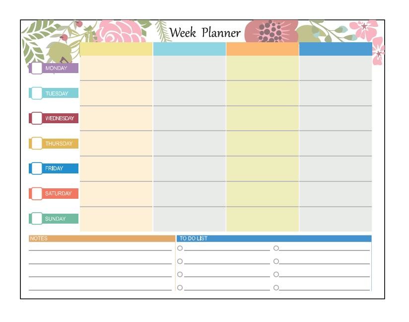 Custom Weekly Magnetic Fridge Calendar Dry Erase Horizontal Notepad 16.9 X 13inch