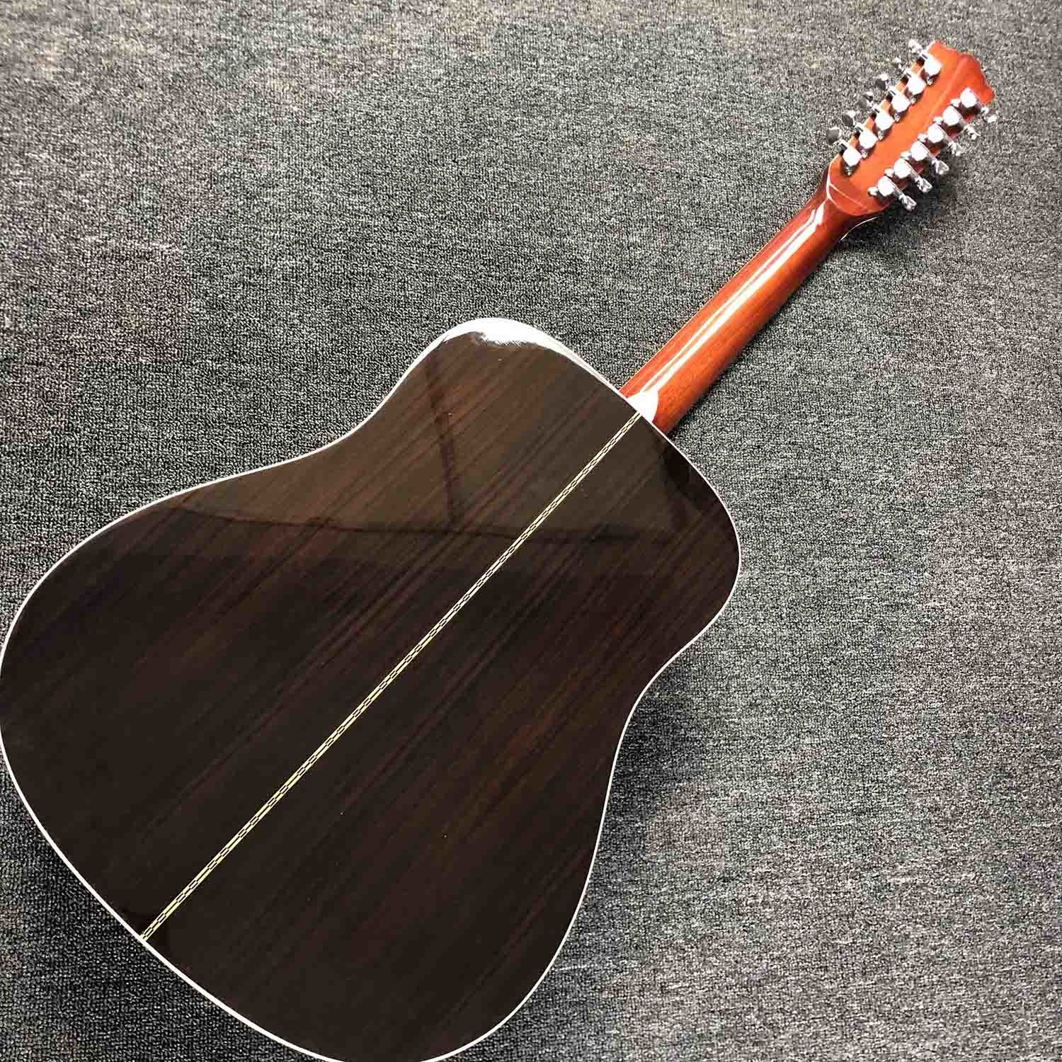 Custom 12 Strings D Body Solid Cedar Top Rosewood Back Side Guilds Acoustic Electric Guitar