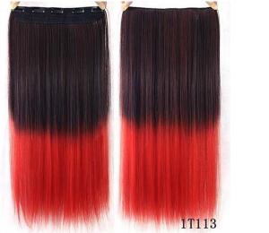Quality High Temperature Fiber Red Synthetic Hair Extension Natural Curly wholesale