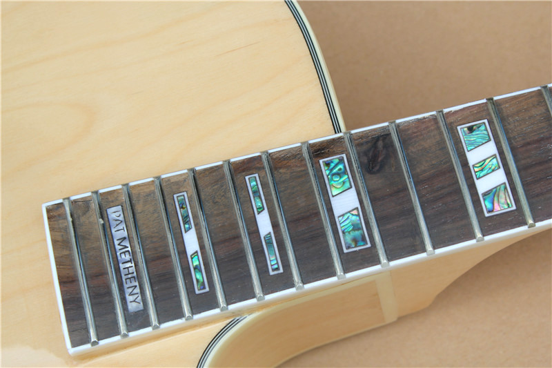 Custom Semi-finished Electric Guitar Kit with Rosewood Fretboard,Abalone Inlay,Semi-hollow Body