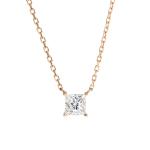 0.20ct 18K Gold Diamond Necklace Princess Cut Solitaire Diamond Necklace Yellow