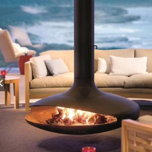 Quality 700mm Wood Burning Carbon Steel Hanging Suspended Ceiling Fireplace wholesale