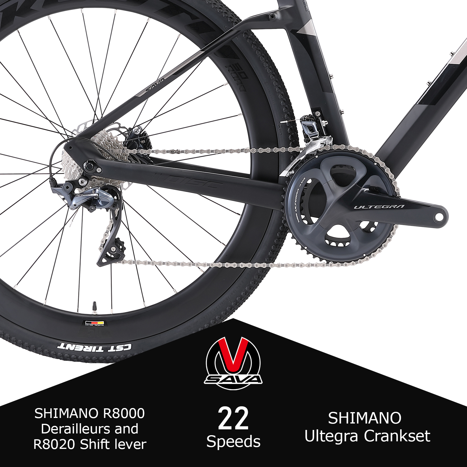 SAVA Carbon Fibre Gravel Bike , 47cm Hydraulic Brakes Road Bike