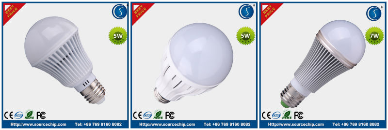 high quality high power 120v 7w led bulb light