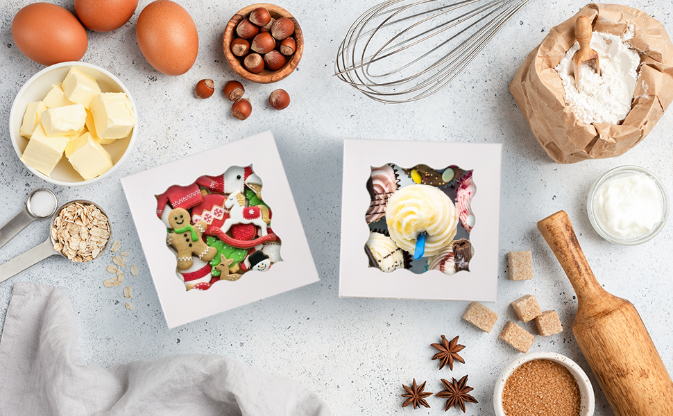 Customized Color 10x10x10 Square Cake Boxes for Packaging Desserts and Pastries