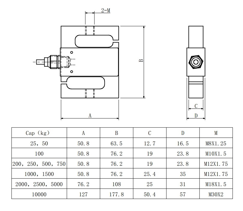 25-500kg S Shaped Load Cell , 0.75-10 Ton Load Cell Alloy Steel