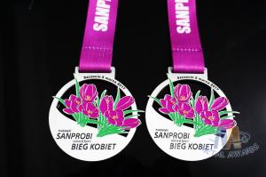 Quality Flower Logo Double Side Sports Metal Award Marathon Medals For Schools Environmental Friendly wholesale