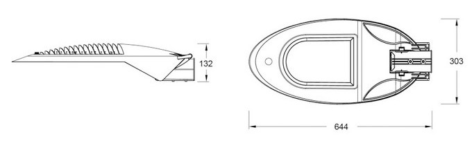 40W 80W Outdoor LED Street Light Housing IP65 Aluminum Die-Casting Housing