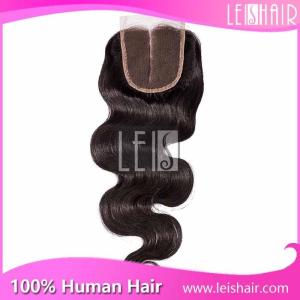Quality 100% human hair middle parting lace closure wholesale