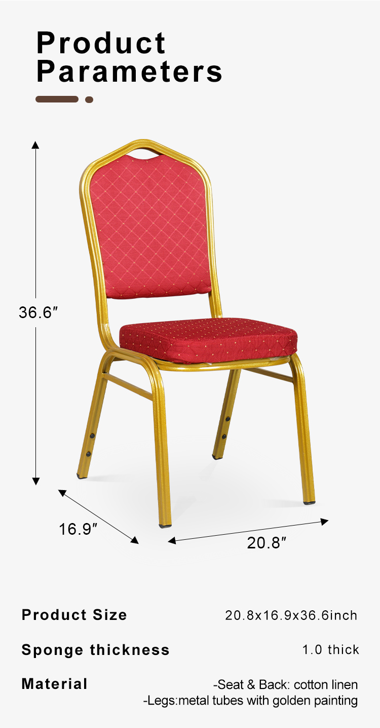 Stackable Gold Metal Party Din Chair For Hotel Banquet Wedding