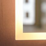 Waterproof Square Acrylic Bathroom LED Light Mirror With AC100-120V Voltage