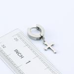 Hot sale cross pendant circle round stainless steel earring hoop earrings