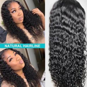Quality 250% Density Full Lace Human Hair Wigs Brazilian Water Wave wholesale