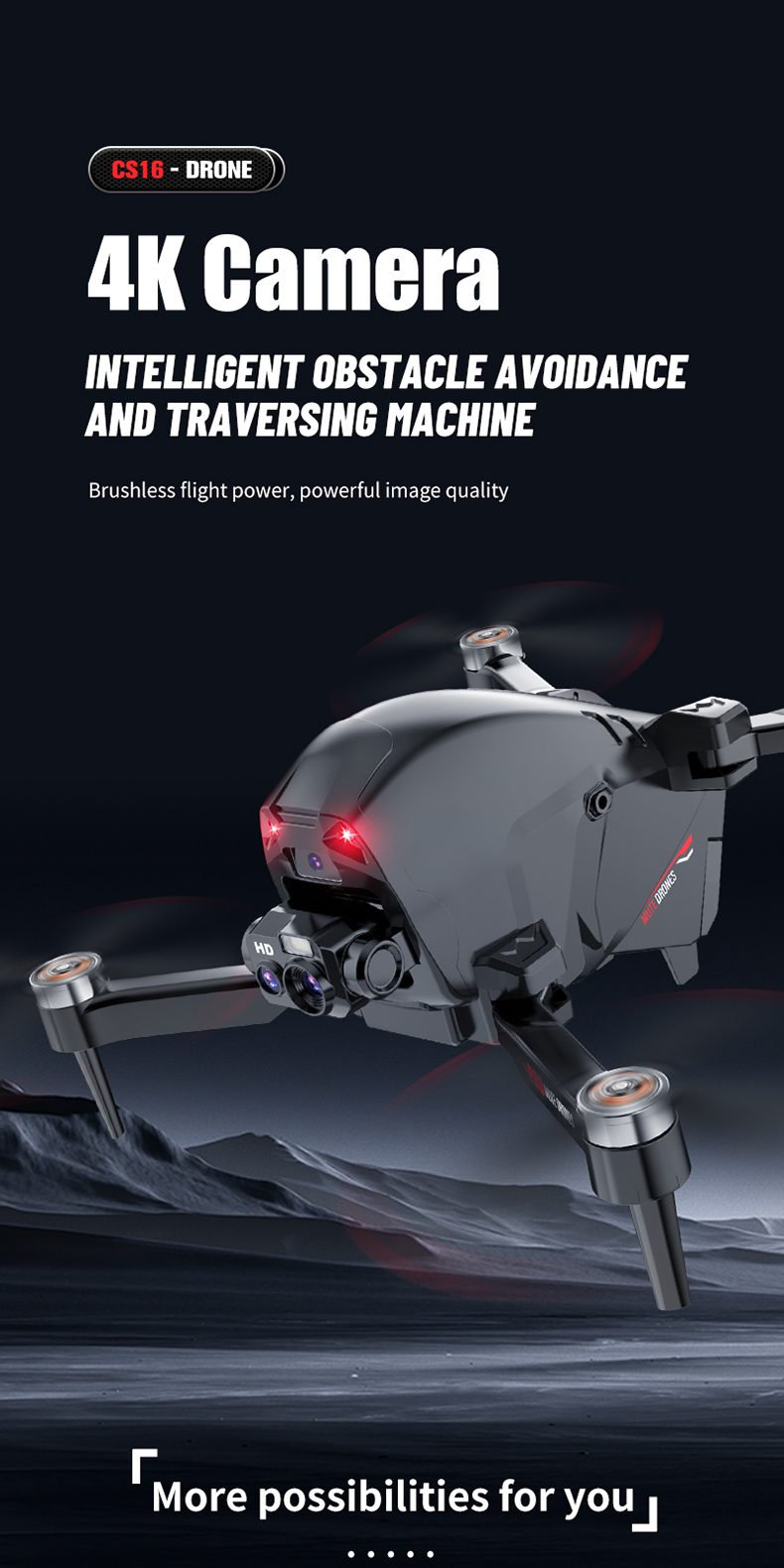 2024 W14HW Mini 4k Professional Brushless Drone Aerial Photography with Optical Flow Positioning and Obstacle Avoidance