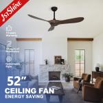 Living Room Large Airflow Solid Wood Ceiling Fan Without Light Quite Dc Motor In