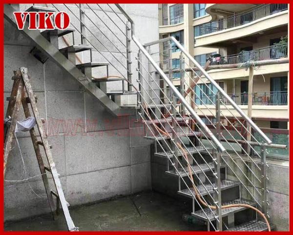 Steel Cable Stair VK98SC 304 Stainless Steel Railing Carbon Powder-coate Wooden