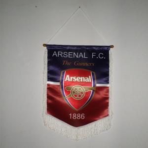 Quality Custom Satin Wall Hanging Pennant 20x30cm With Wood Flagpole wholesale