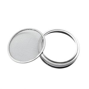 Quality Kitchen Pilfer Proof Mason Jar Strainer Lid Diy 86mm Sliver wholesale