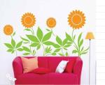 PVC Sunflower Wall Flower Stickers C061 Home Decoration