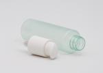 100ml Glass Cosmetic Pump Bottle Flat Shoulder Clear Green Color