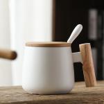 Custom Nordic Insulated Coffee Mug Ceramic Matte White Black 13oz
