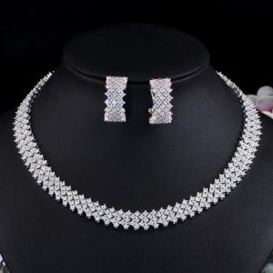 Quality New popular Luxury exquisite AAA CZ Necklace Jewelry Cubic Zirconia jewellery wedding indian necklace set jewelry sets wholesale