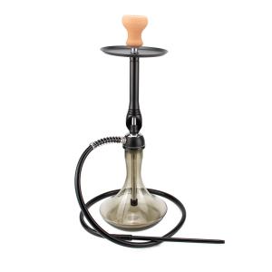 Quality Middle Black Shisha Wookah Cup Aluminum Stem Glass Base Hookah wholesale