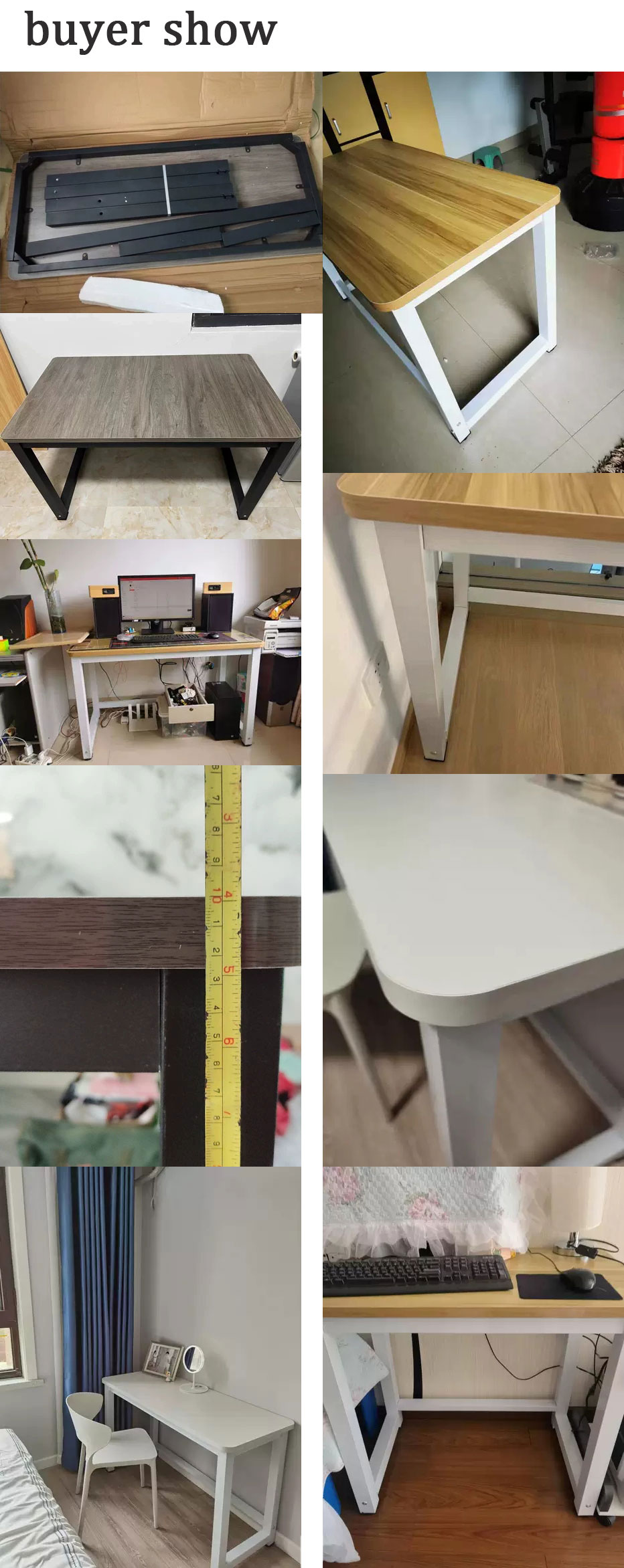 Wood Style PANEL Household Simple Wide Thicker Computer Student Study Desk for Office