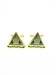 Mens Enamel Cufflinks Customized Size Metal Plating Gold Novelty Cufflinks